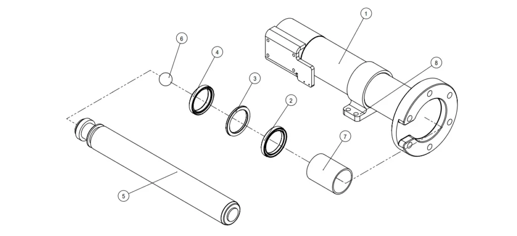 Cart lift cylinder rod and gland
