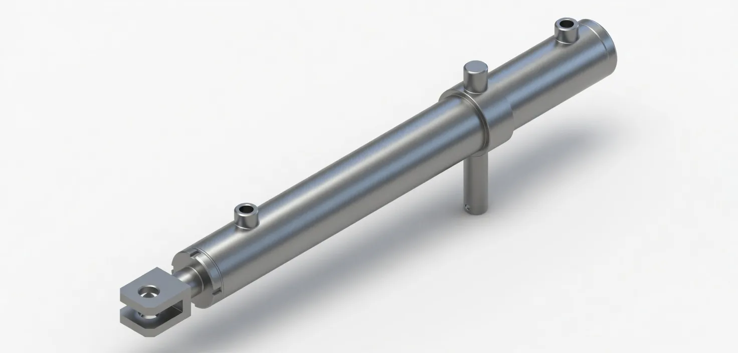 Compact agricultural hydraulic cylinder end
