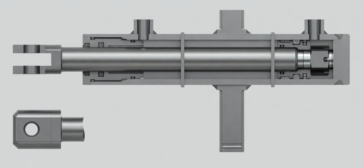 Pallet lifting cylinder mounting